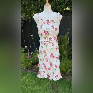 Parker Laurel Smocked Floral Mini Dress - size XS